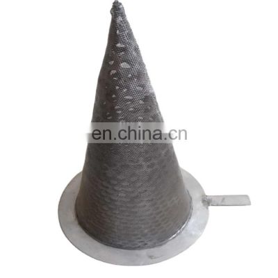 Pipeline Impurity Removal Wire Mesh Filter Temporary Conical Strainer
