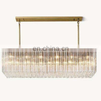 luxury Cielo interior home Living Room Dining room    Rectangular Blown Glass Chandelier Modern Style Large Ceiling  Pendant