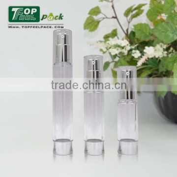 Personal Care Industrial Use 15ml 20ml 30ml Thin Airless Bottle with Aluminium Pump