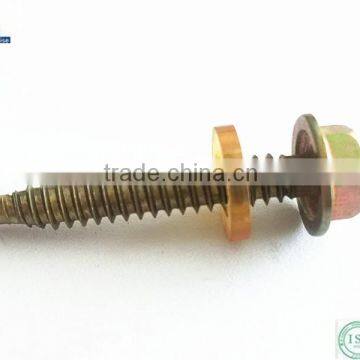 Hot sale brass flange head self drilling screw with washer