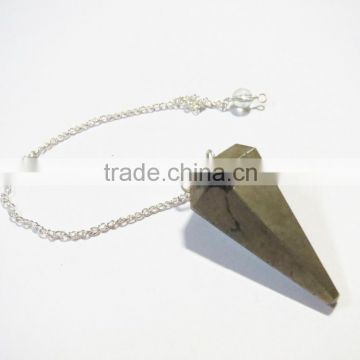 6-Facet Natural Golden Pyrite Gemstone Pendulums