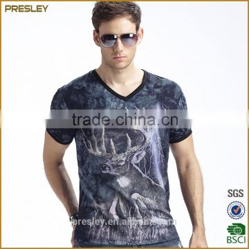 Presley OEM new 3d customized deer sublimation printed jersey men t shirt