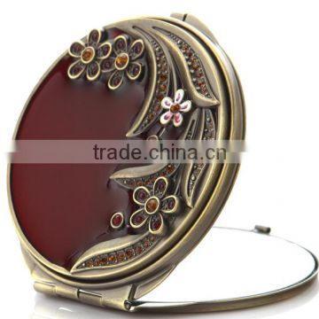 Vintage Style Round Shape CosmeticMirror Folding Compact Mirror
