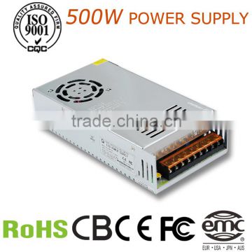 High power 500W 24V Normal Indoor Series LED Power Supply with CE ROHS