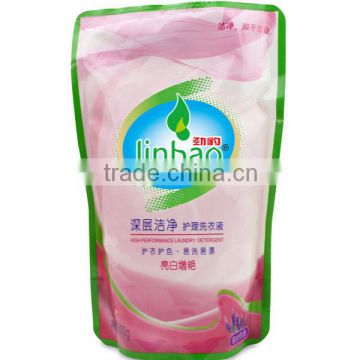 Stand up detergent packaging bag