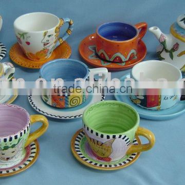 ceramic coffee mug, cup and saucer