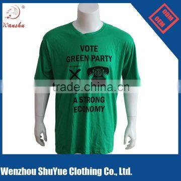 Oem green color half sleeve t shirt with printing logo ,oversize t shirt men