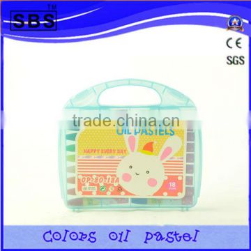 18 color small round oil pastel wax crayon set