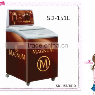 Commercial Curved Glass Top Ice Cream Deep Freezer Display Chest Freezer Alibaba chest freezer