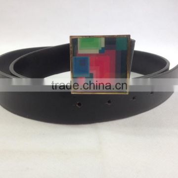 fancy square colorful rubber alloy buckle for girl
