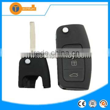 hot selling flip remote key shell with uncut blade no blade with ABS material for ford focus