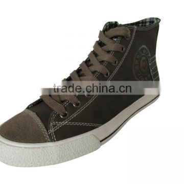 2014 fashion mid-top vulcanized men's leather casual shoes
