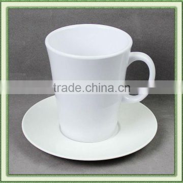 melamine coffee mug and saucer