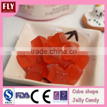 Mini Cube Soft Jelly Candy, Colorful Fruit flavour Jelly Candy