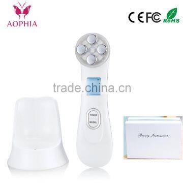 AOPHIA face use RF/EMS and 6 colors LED therapy Skin scrubber facial beauty device