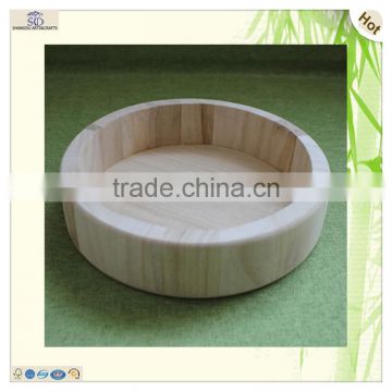 small personalized craft round wood mirror tray