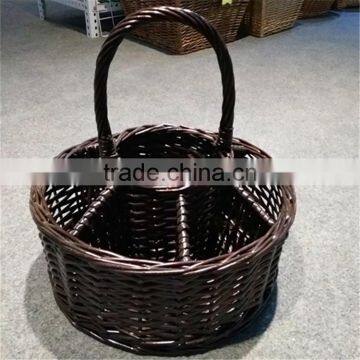 2016 new design high quality wicker wine bottle basket