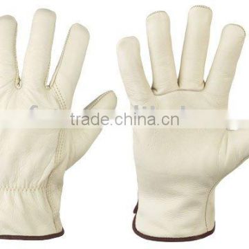 Nature cow grain leather driver gloves with CE certificate