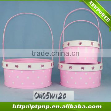 Pink Christmas Decorative Wooden Flower Pot for home and garden