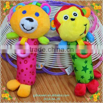 Fuuny animal bell & rattle insert baby educational plush toys bed hanging toys