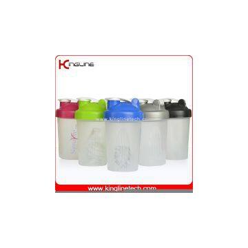 400ml plastic protein shaker bottle with blender ball inside(KL-7011)