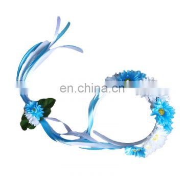 2017 hot new products party bridal wedding artificial flower ladies headband beautiful fairy headdress for kids MCH-2423