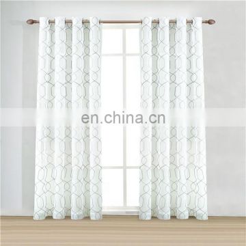 New design and most popular embroidered sheer voile curtain