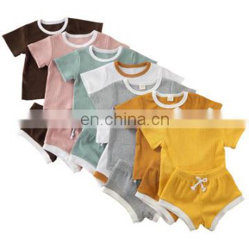 Baby Girls Sets 3 pcs Kid Baby Girl Cotton Sleeveless Tops T-shirt + Shorts Outfits