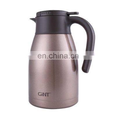 hiking portable sample outdoor vintage hot sale metal Double wall pump coffee pot stainless steel vacuum thermos flask