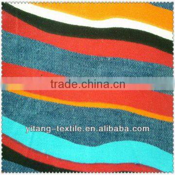 100% cotton stripe printed denim fabric for children garment