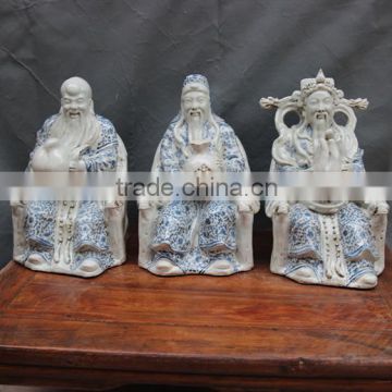 Chinese Hand Maded Ceramic Antique Colorful Beauty Porcelain Figure Sculpture
