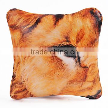 Buy lion eyes decor leather throw pillow cover with insert 30cm                        
                                                                                Supplier's Choice