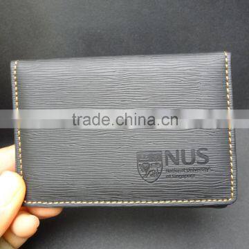 embossed logo imitation leather briefcase business card holder