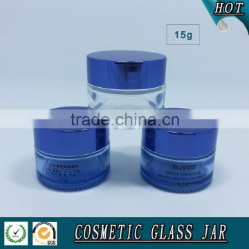 15ml transparent glass cosmetics jar