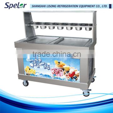 Conveniently stainless steel frying ice pan machine