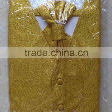 Polyester Woven Wedding Vest With Tie And Hanky
