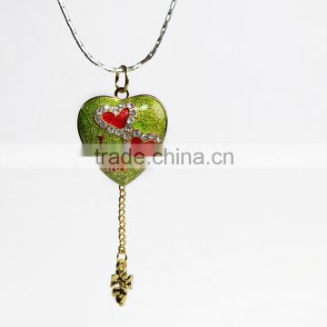 New fashion pewter enamel open heart pendant