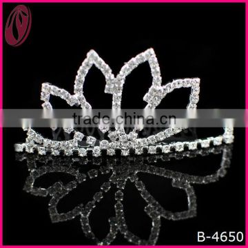 Wholesale Party Kids Silver Solid Crown Tiara For Festival