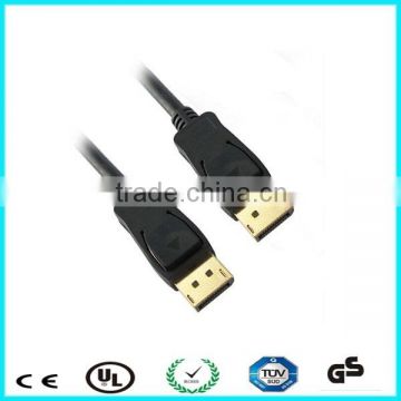 1080p black color gold plated dp to displayport male cable