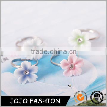 Very cute flower shape alloy ring for girls fashion rings jewelry