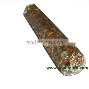 Tiger Eye Faceted Orgone Massage Wands