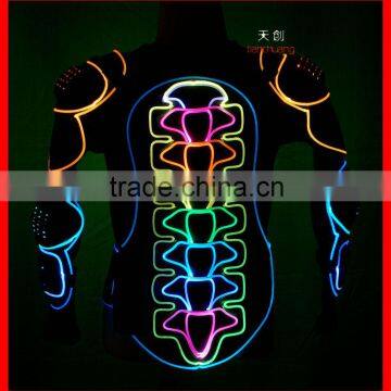 2015 new design luminous halloween costumes,fiber optic light up led suit,full color lights led dance costume