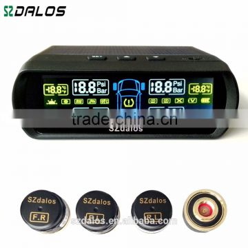 TP400 TPMS LCD Display Car Wireless Tire Tyre Pressure Monitoring System 4 External Sensors For Cars Solar Power TPMS