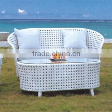 modern design white garden furniture, outdoor rattan sofa