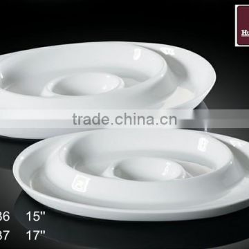 H6936 wholesale 15"17" white color porcelain china dessert plate