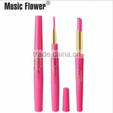 Music Flower Dual Purpose Lipstick&Lip Liner 12 Colors Waterproof Long Lasting Bright Colorful lipstick stick set