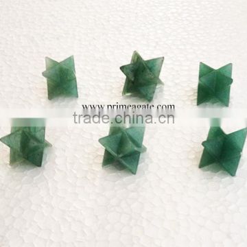 Wholesale semi precious stones green aventurine Merkaba stars for sale