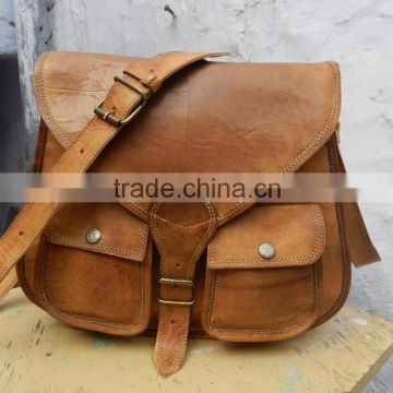 brown leather saddle leather bags/leather side bag