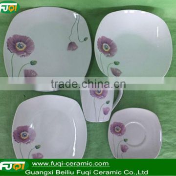 30pcs square ceramic dinner set new design porcelain wedding dinner sets