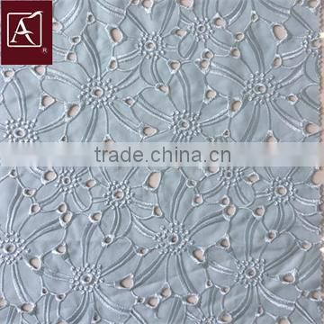 100% poly eyelet embroidery fabric
